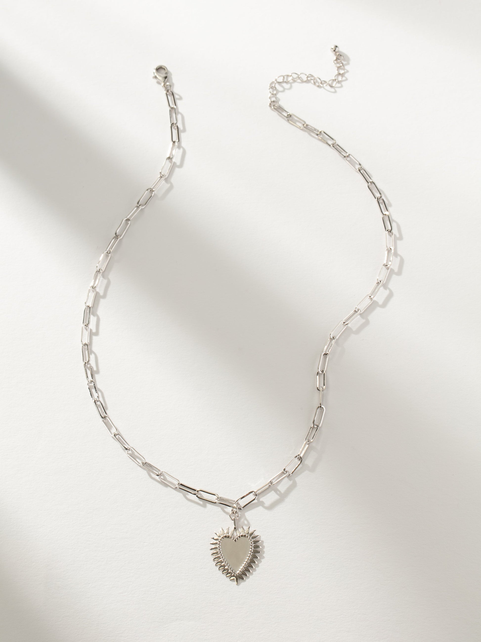 Hopeless Romantic Heart Necklace | Silver | Product Image | Uncommon James