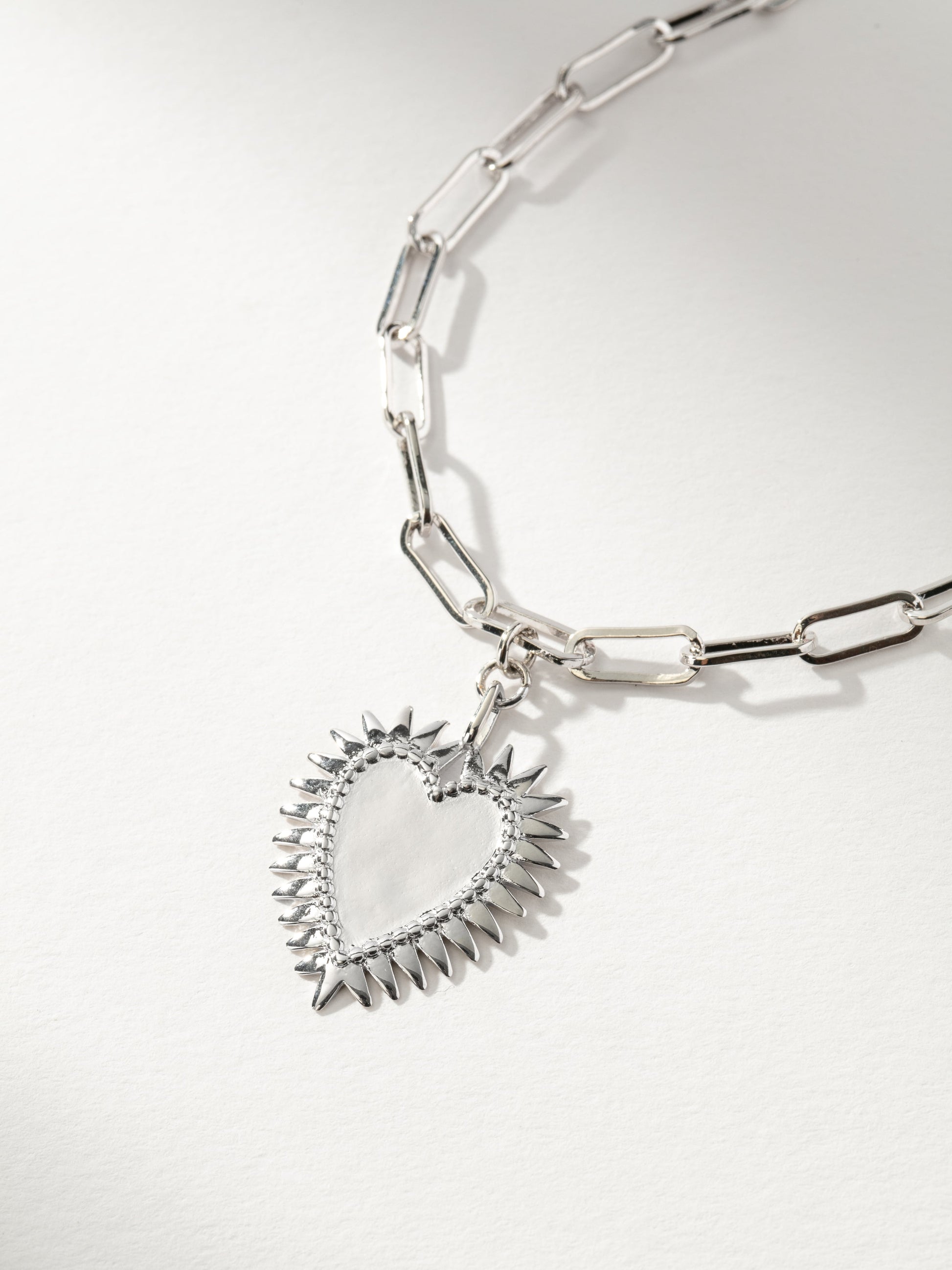 Hopeless Romantic Heart Necklace | Silver | Product Detail Image | Uncommon James
