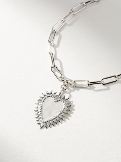 ["Hopeless Romantic Heart Necklace ", " Silver ", " Product Detail Image ", " Uncommon James"]
