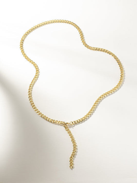 Selfish Curb Chain Belt | Gold | Model Image | Uncommon James