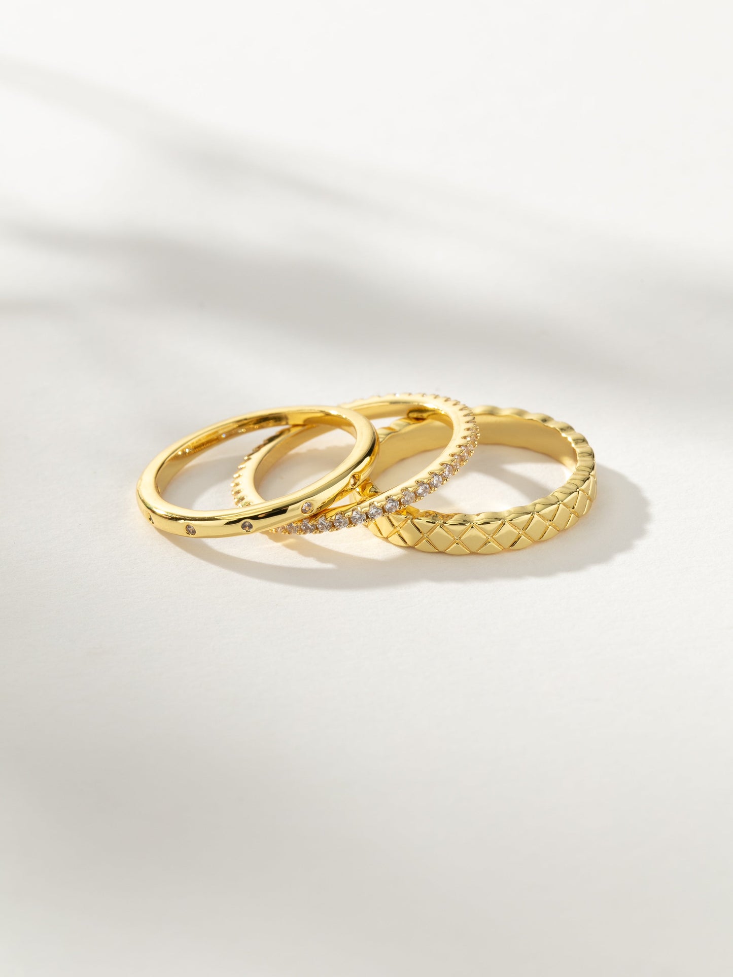 Glamour Girl Ring Stack (Set of 3) | Gold | Product Image | Uncommon James
