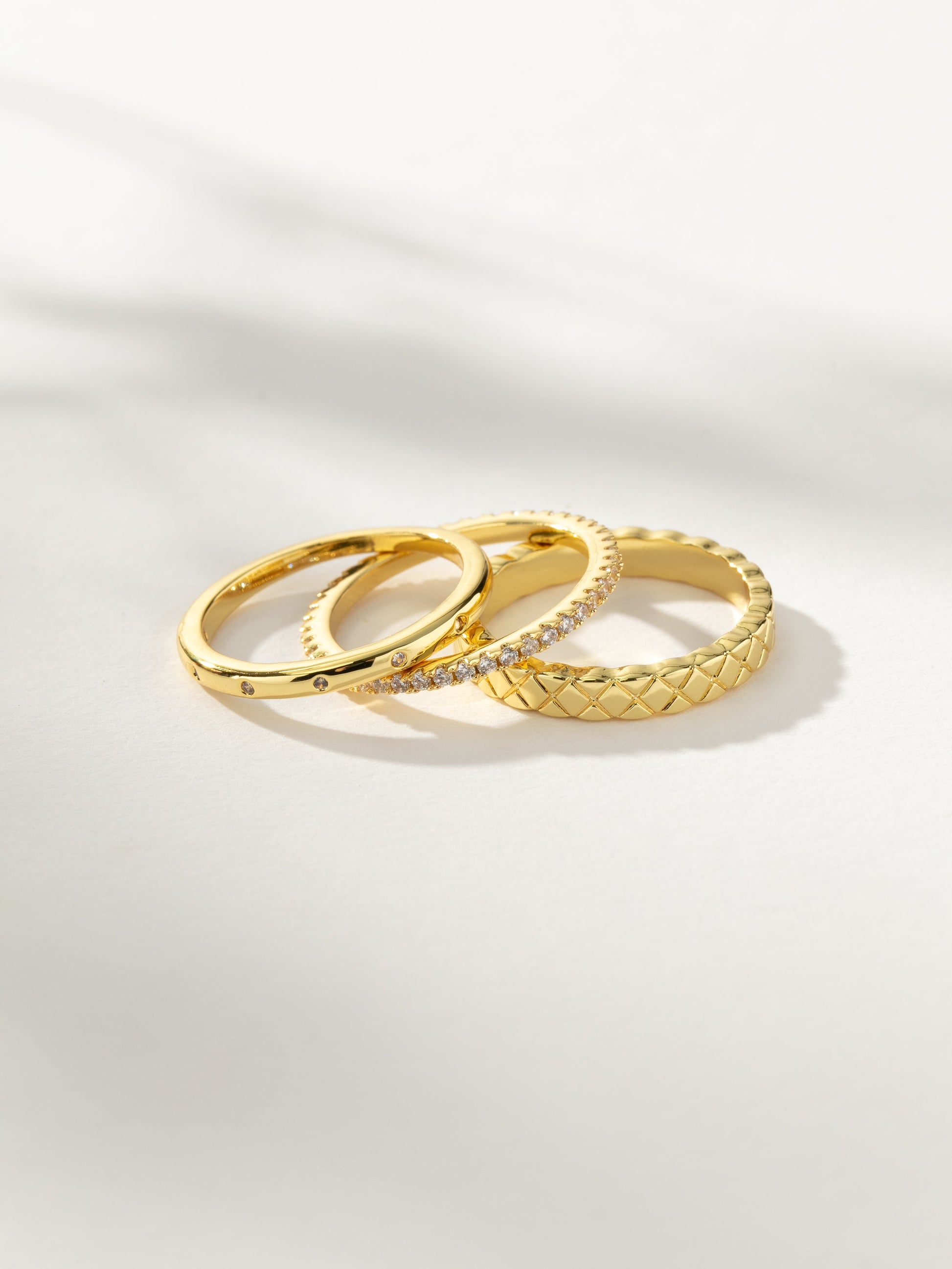 Glamour Girl Ring Stack (Set of 3) | Gold | Product Image | Uncommon James
