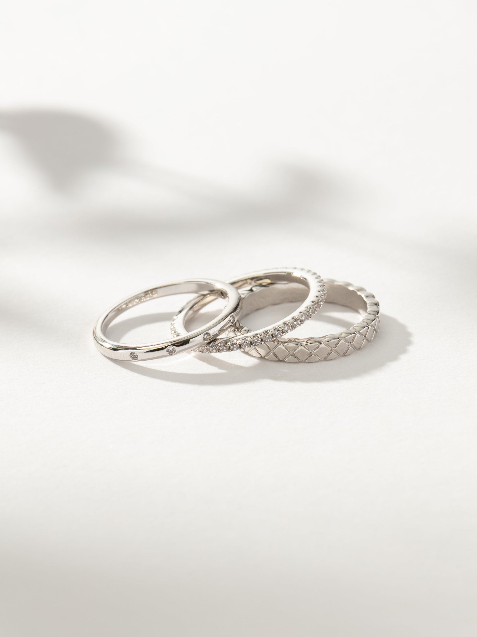 Glamour Girl Ring Stack (Set of 3) | Silver | Product Image | Uncommon James