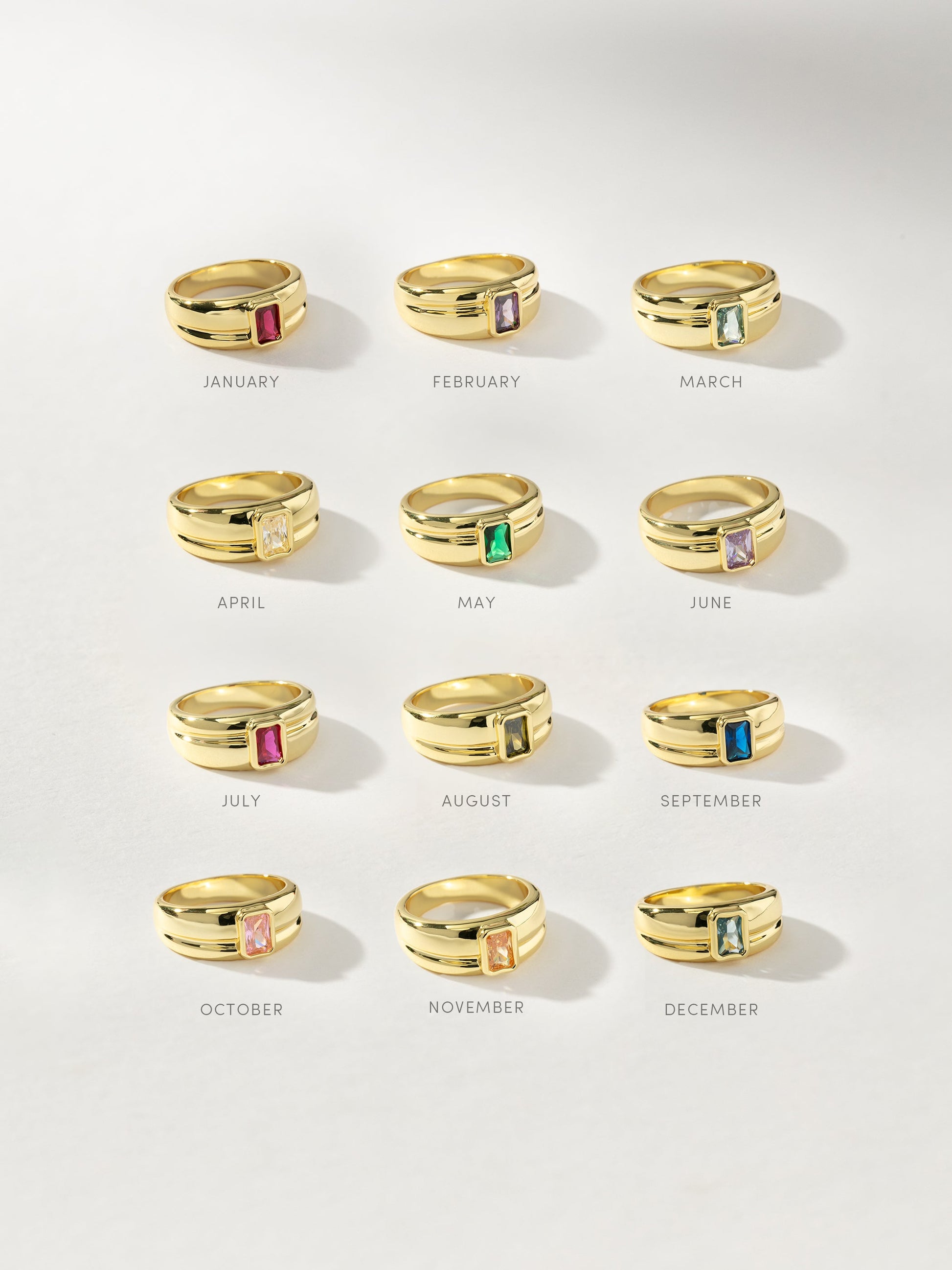 Birthstone Ring | Gold | Full Group Image | Uncommon James