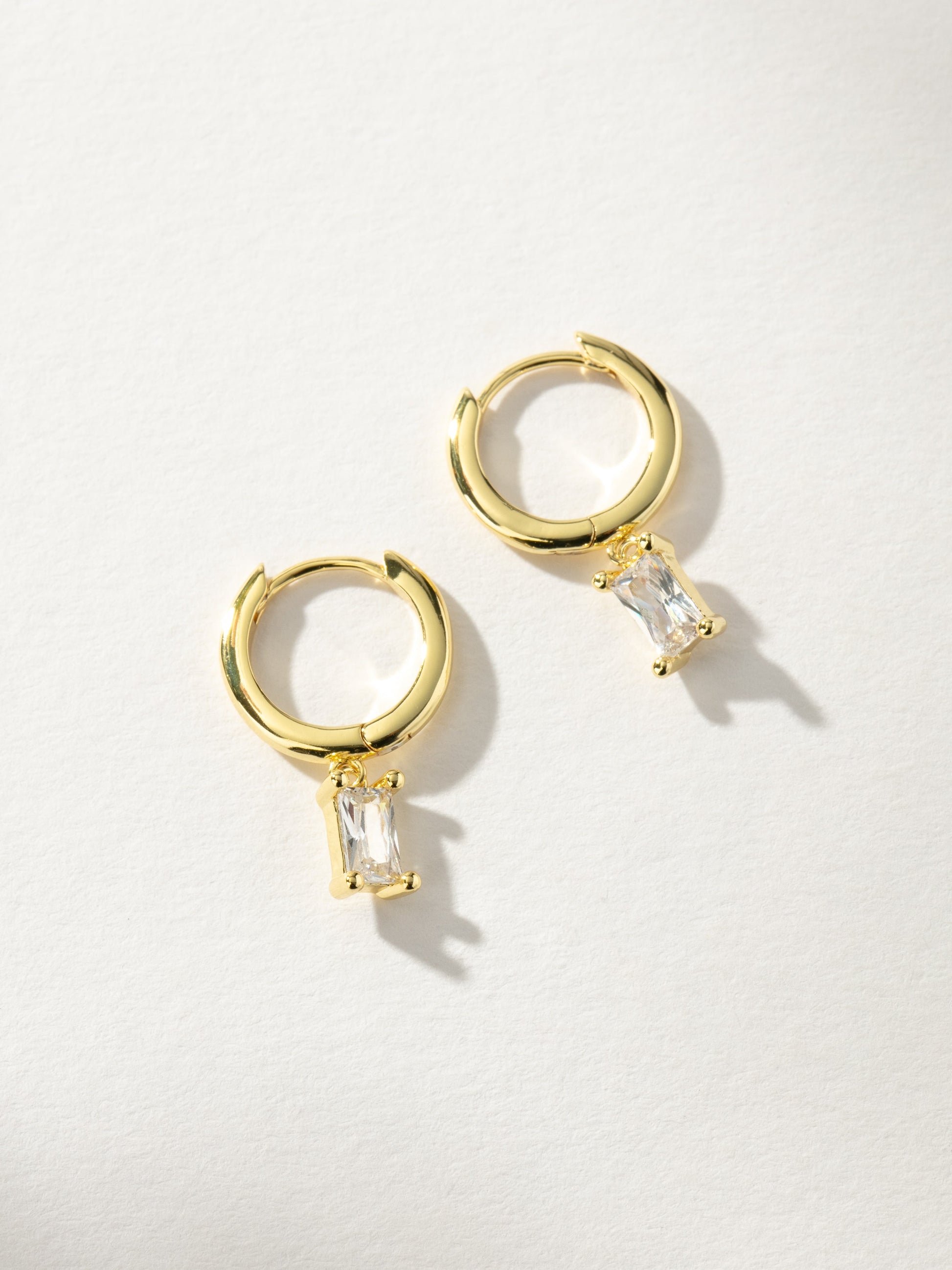 Birthstone Huggie Earrings | Gold April | Product Image | Uncommon James