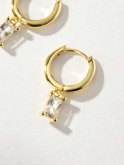["Birthstone Huggie Earrings ", " Gold April ", " Product Detail Image ", " Uncommon James"]