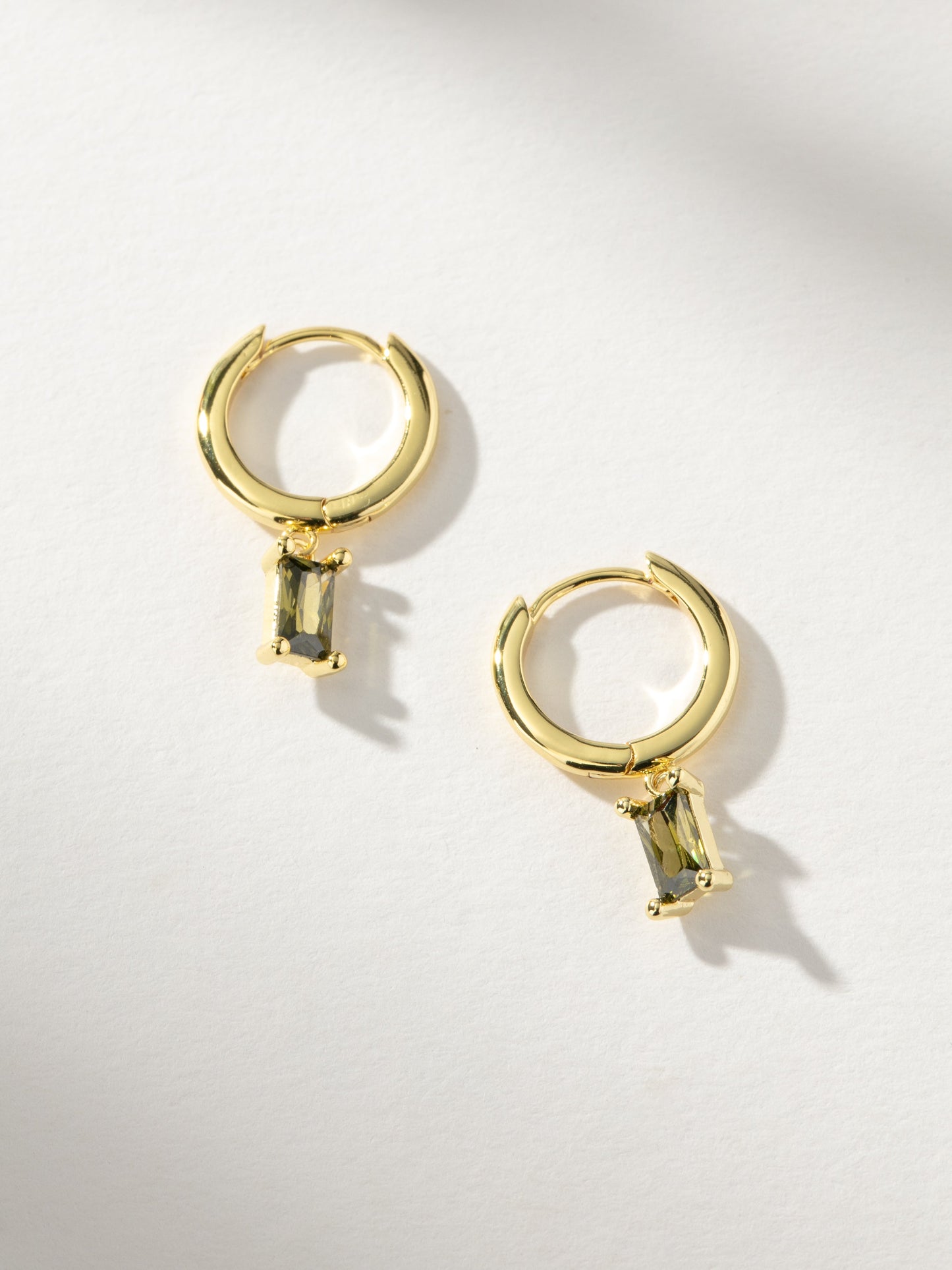 Birthstone Huggie Earrings | Gold August | Product Image | Uncommon James
