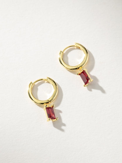 Birthstone Huggie Earrings | Gold January | Product Image | Uncommon James