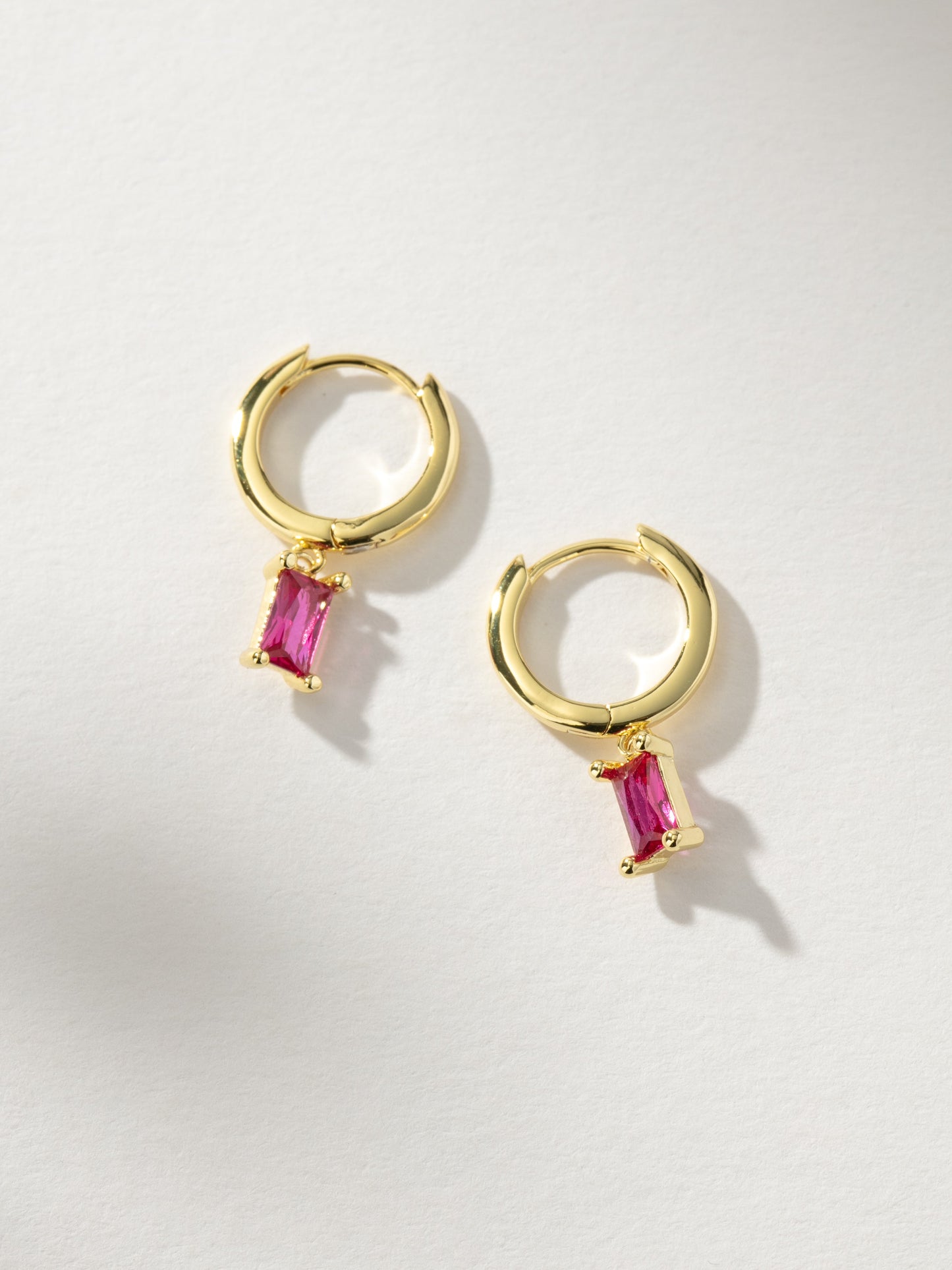 Birthstone Huggie Earrings | Gold July | Product Image | Uncommon James