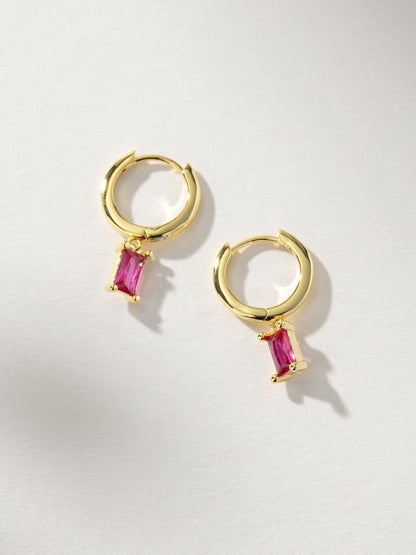 ["Birthstone Huggie Earrings ", " Gold July ", " Product Image ", " Uncommon James"]