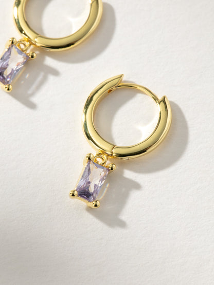 ["Birthstone Huggie Earrings ", " Gold June ", " Product Detail Image ", " Uncommon James"]