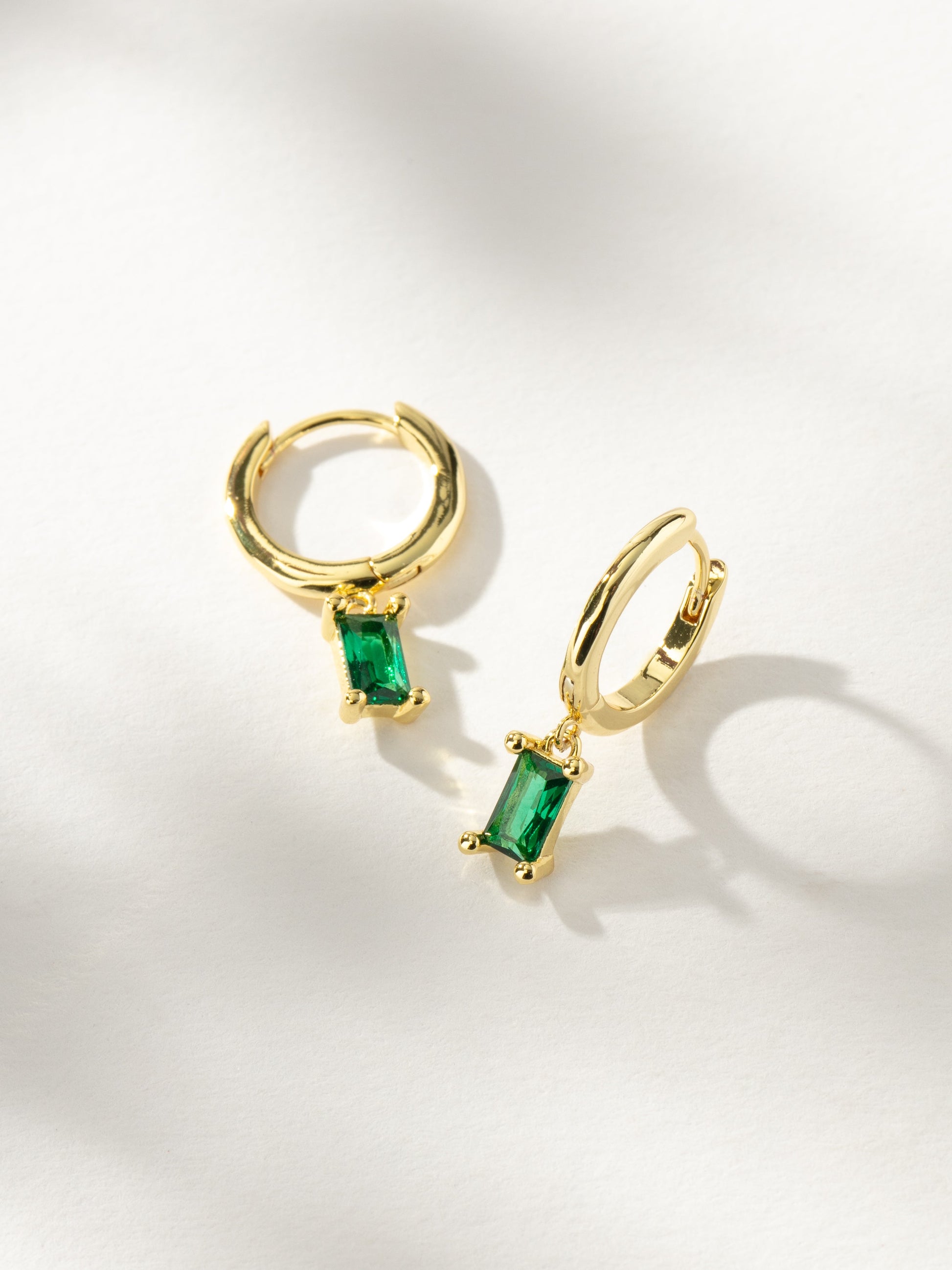 Birthstone Huggie Earrings | Gold May | Product Image | Uncommon James