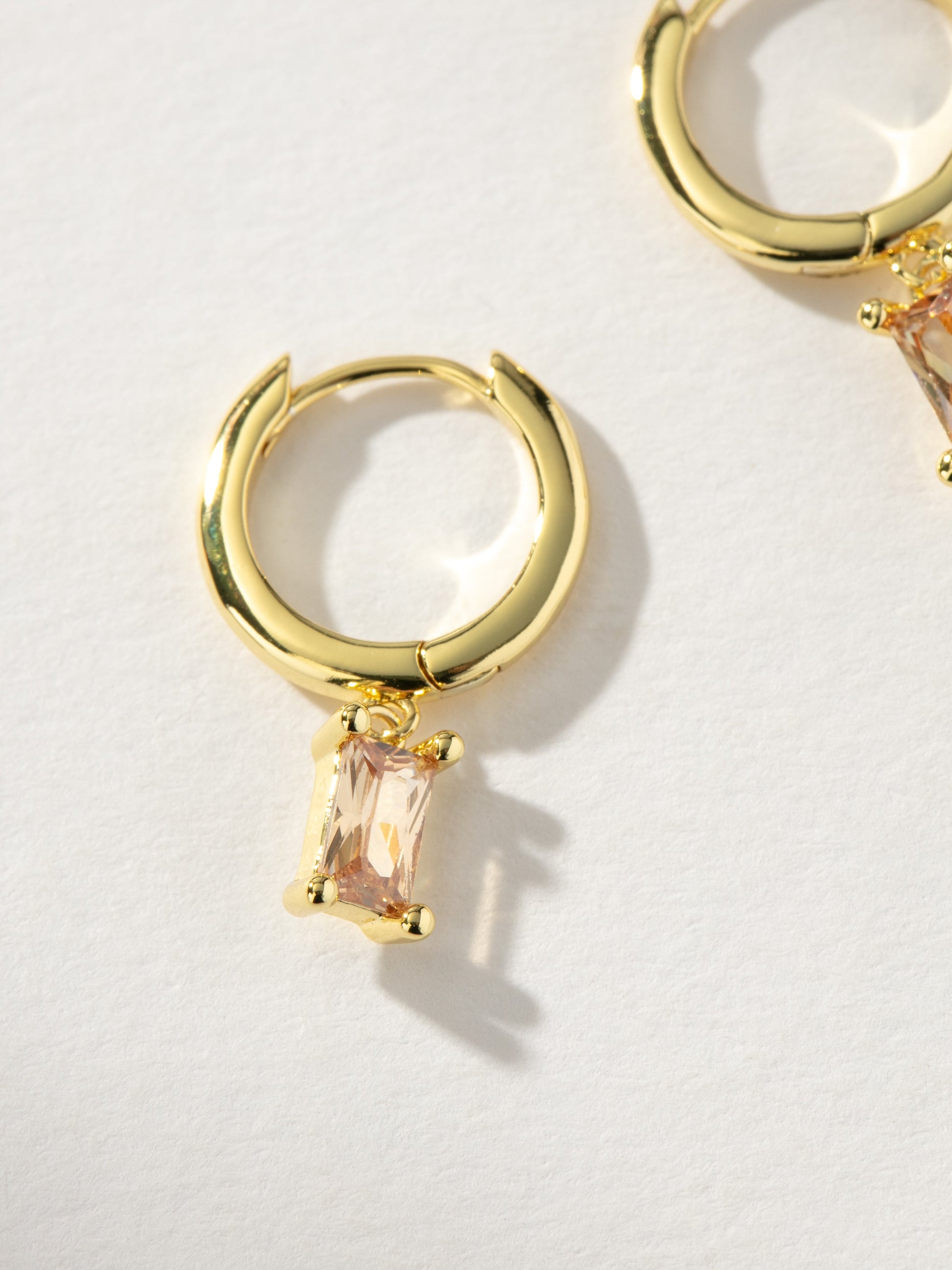 Birthstone Huggie Earrings | Gold November | Product Detail Image | Uncommon James
