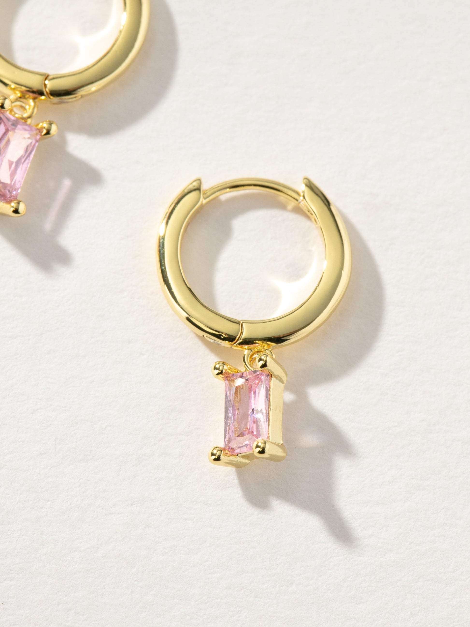 Birthstone Huggie Earrings | Gold October | Product Detail Image | Uncommon James