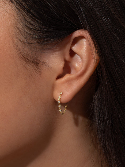 Easy Street Chain Earrings | Gold | Model Image | Uncommon James