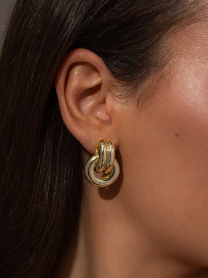 ["Knotted Hoop Earrings ", " Gold L ", " Model Image ", " Uncommon James"]