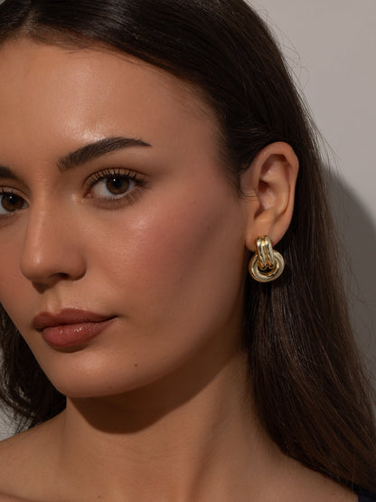 ["Knotted Hoop Earrings ", " Gold L ", " Model Image ", " Uncommon James"]