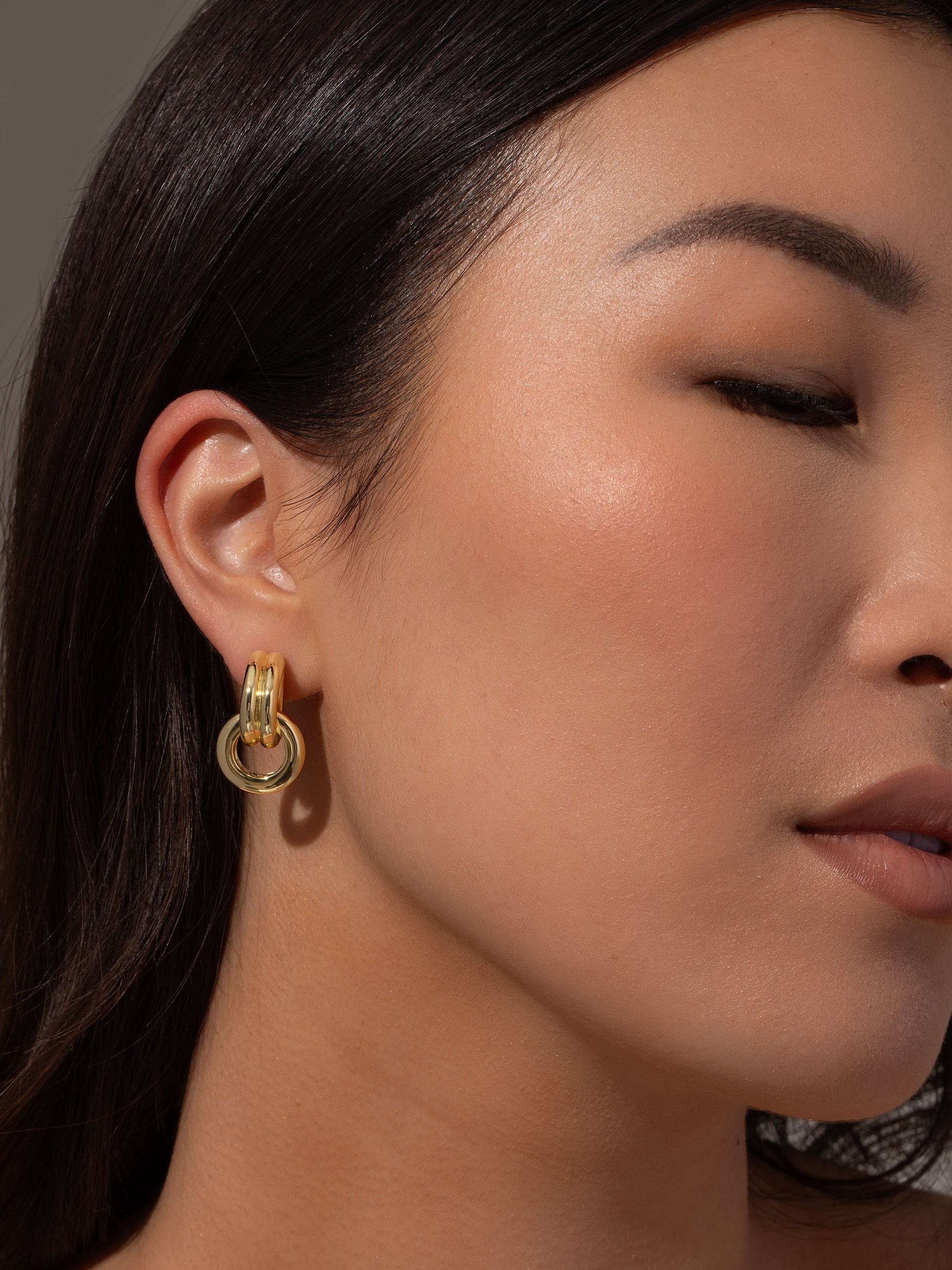 Knotted Hoop Earrings | Gold S | Model Image | Uncommon James