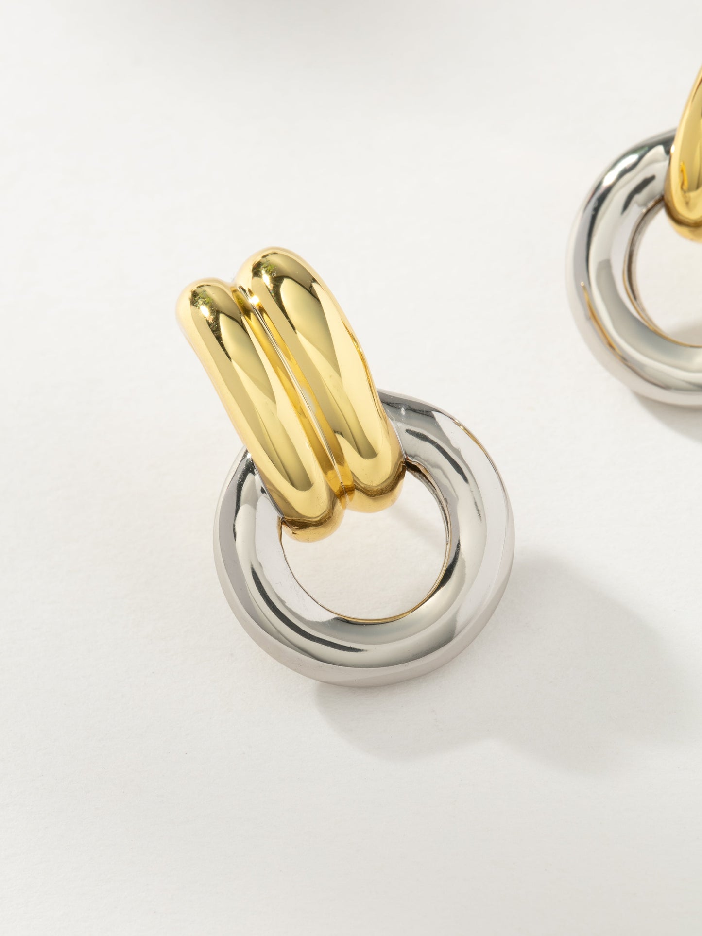 Knotted Hoop Earrings | Mixed Metal M | Product Image | Uncommon James