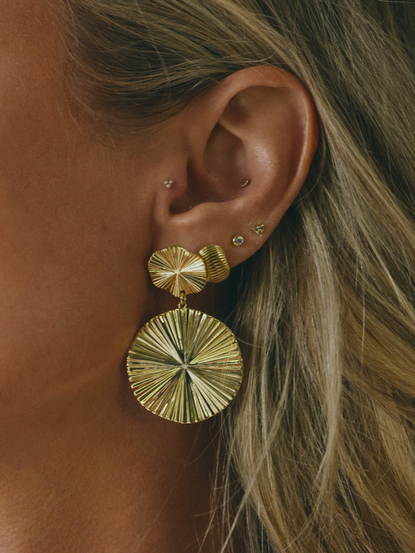 Red Carpet Statement Earrings | Gold | Campaign Image | Uncommon James