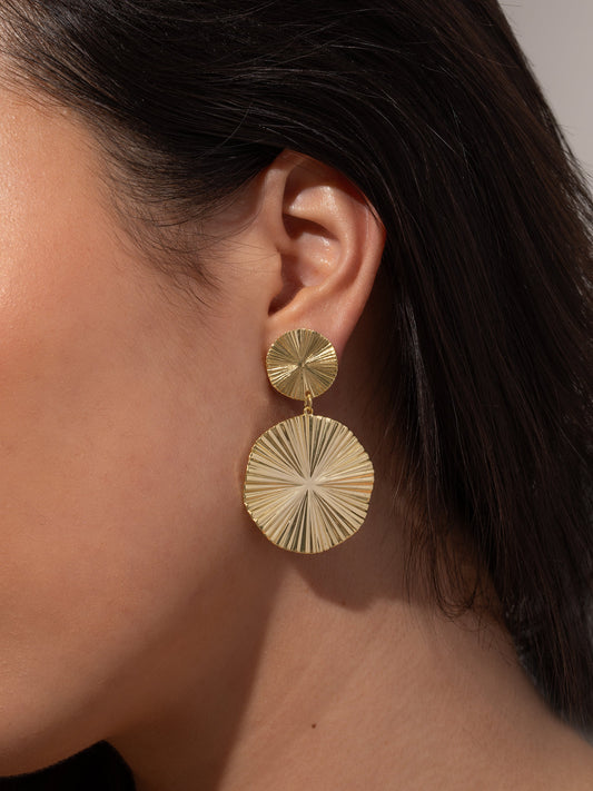 Red Carpet Statement Earrings | Gold | Model Image | Uncommon James