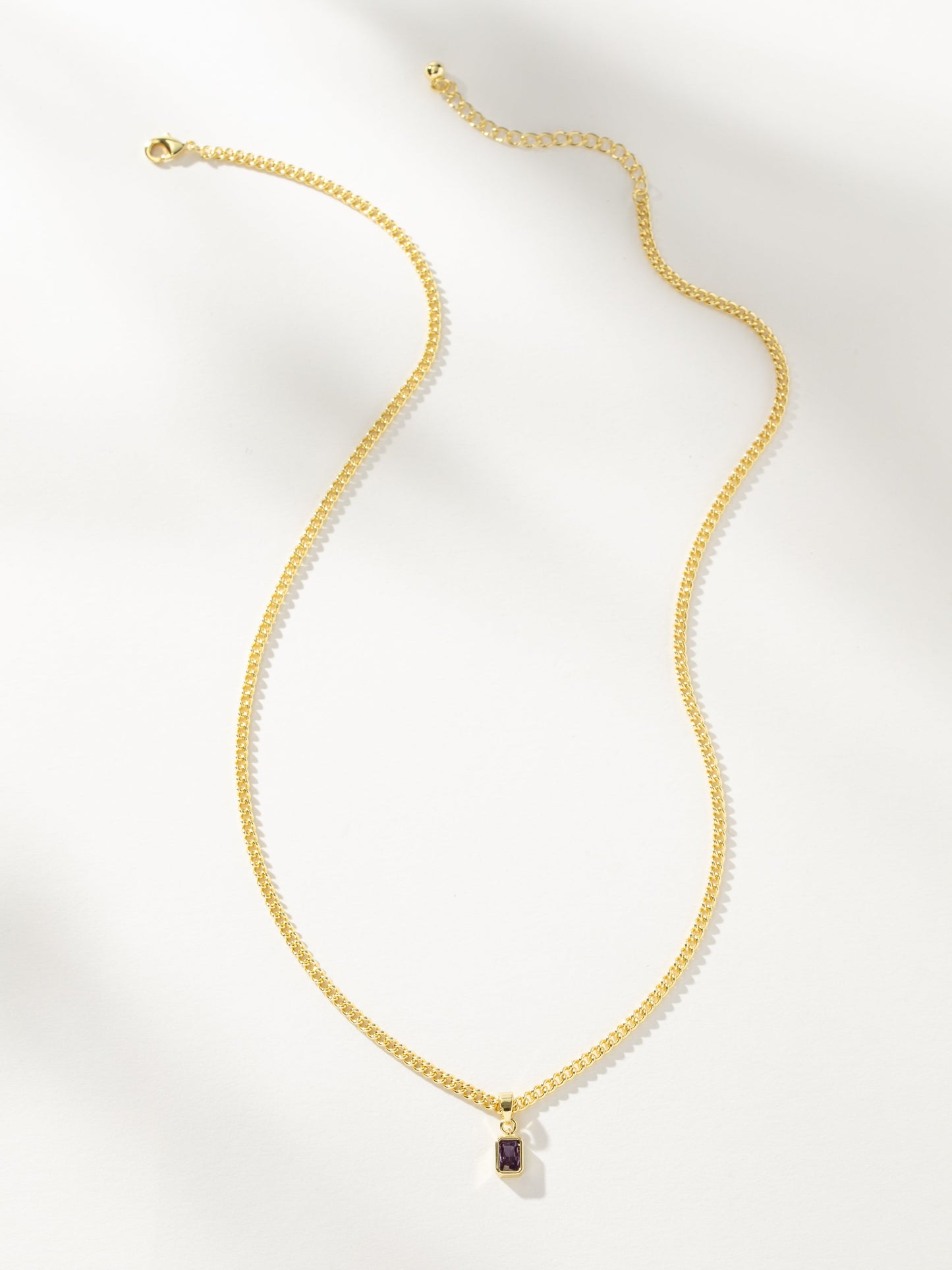 Birthstone Pendant Necklace | Gold February | Product Image | Uncommon James