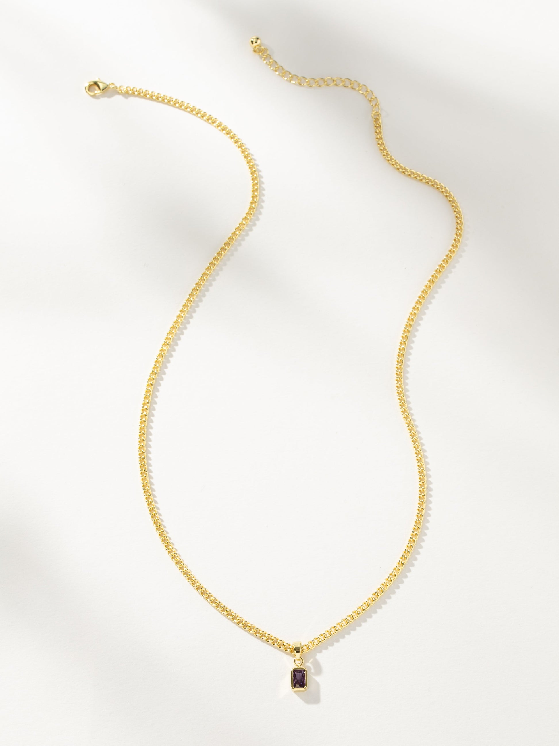 Birthstone Pendant Necklace | Gold February | Product Image | Uncommon James