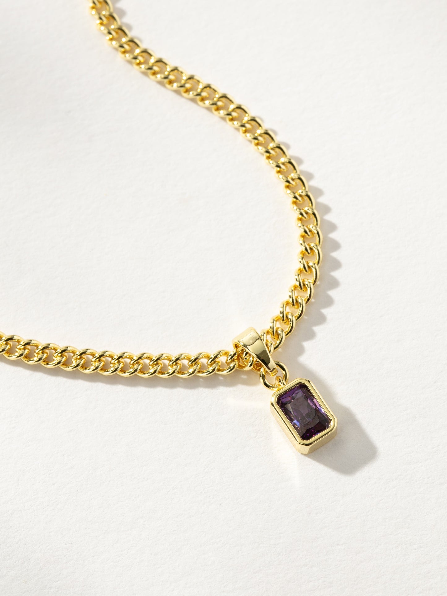 Birthstone Pendant Necklace | Gold February | Product Detail Image | Uncommon James