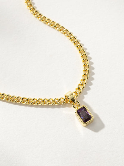 ["Birthstone Pendant Necklace ", " Gold February ", " Product Detail Image ", " Uncommon James"]