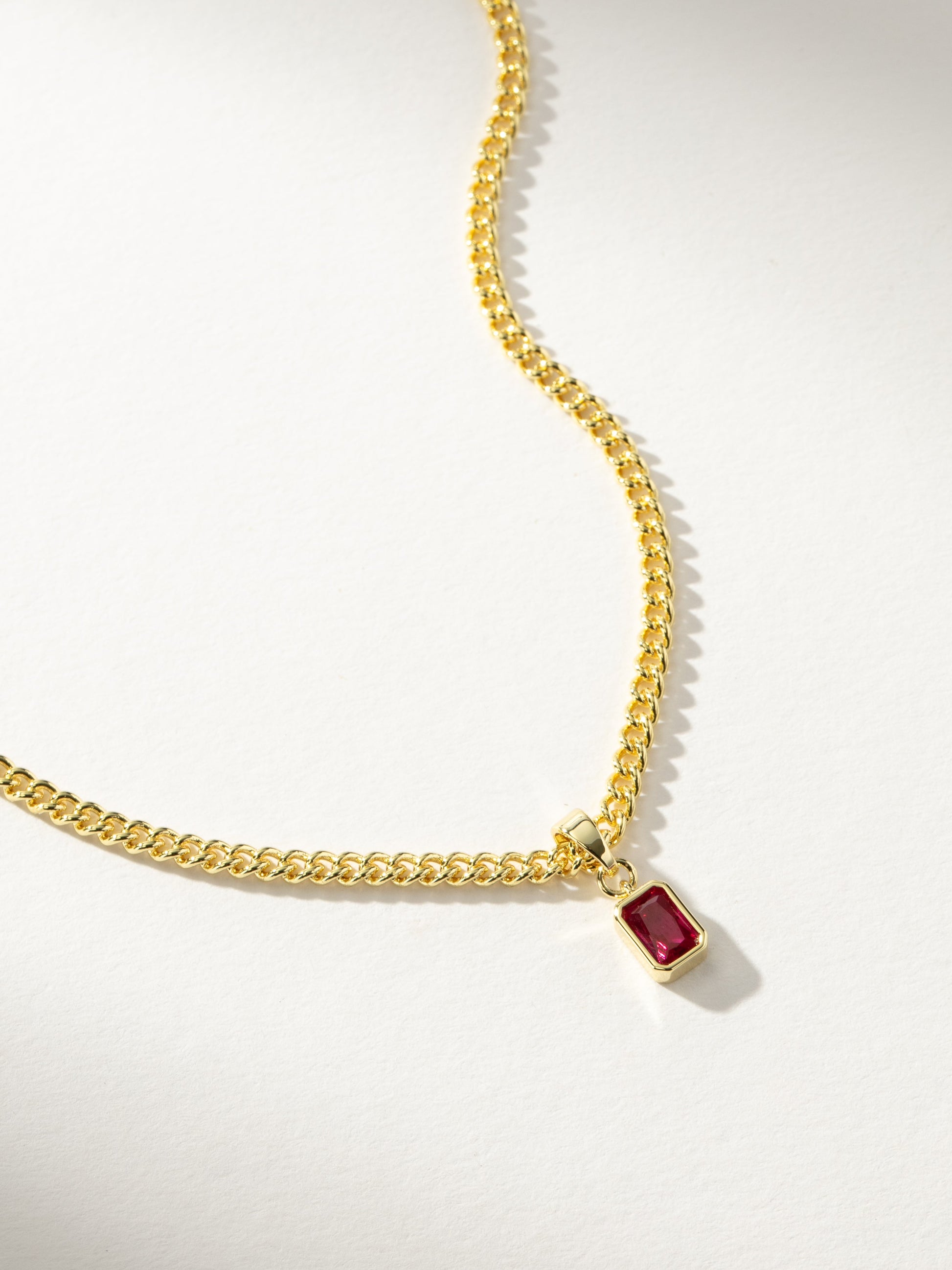 Birthstone Pendant Necklace | Gold July | Product Detail Image | Uncommon James
