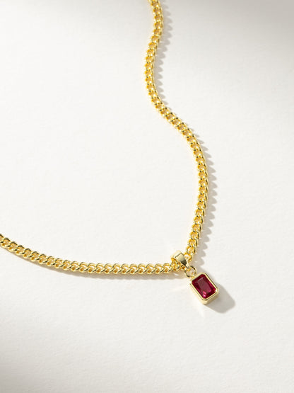 ["Birthstone Pendant Necklace ", " Gold July ", " Product Detail Image ", " Uncommon James"]