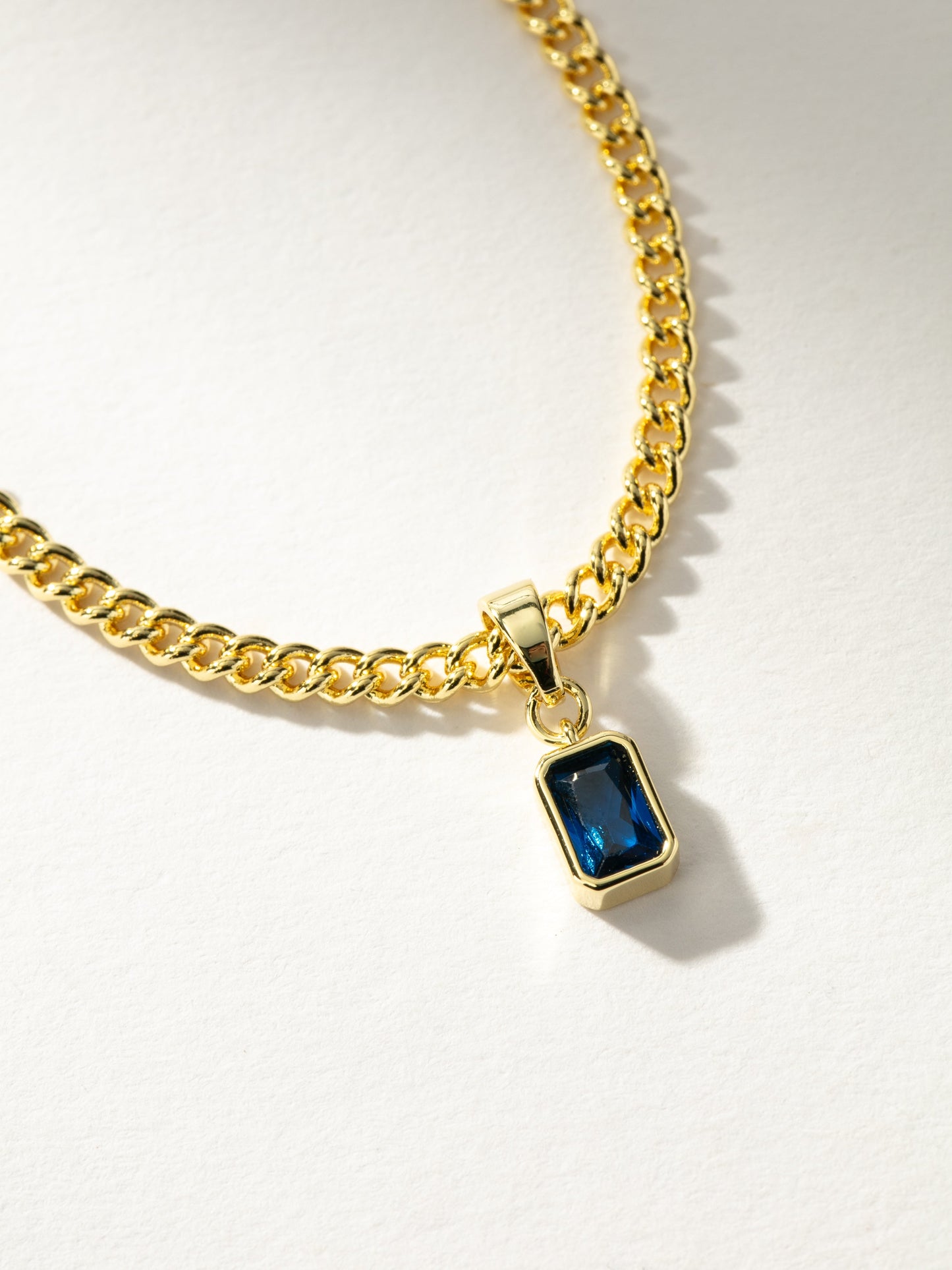 Birthstone Pendant Necklace | Gold September | Product Detail Image | Uncommon James