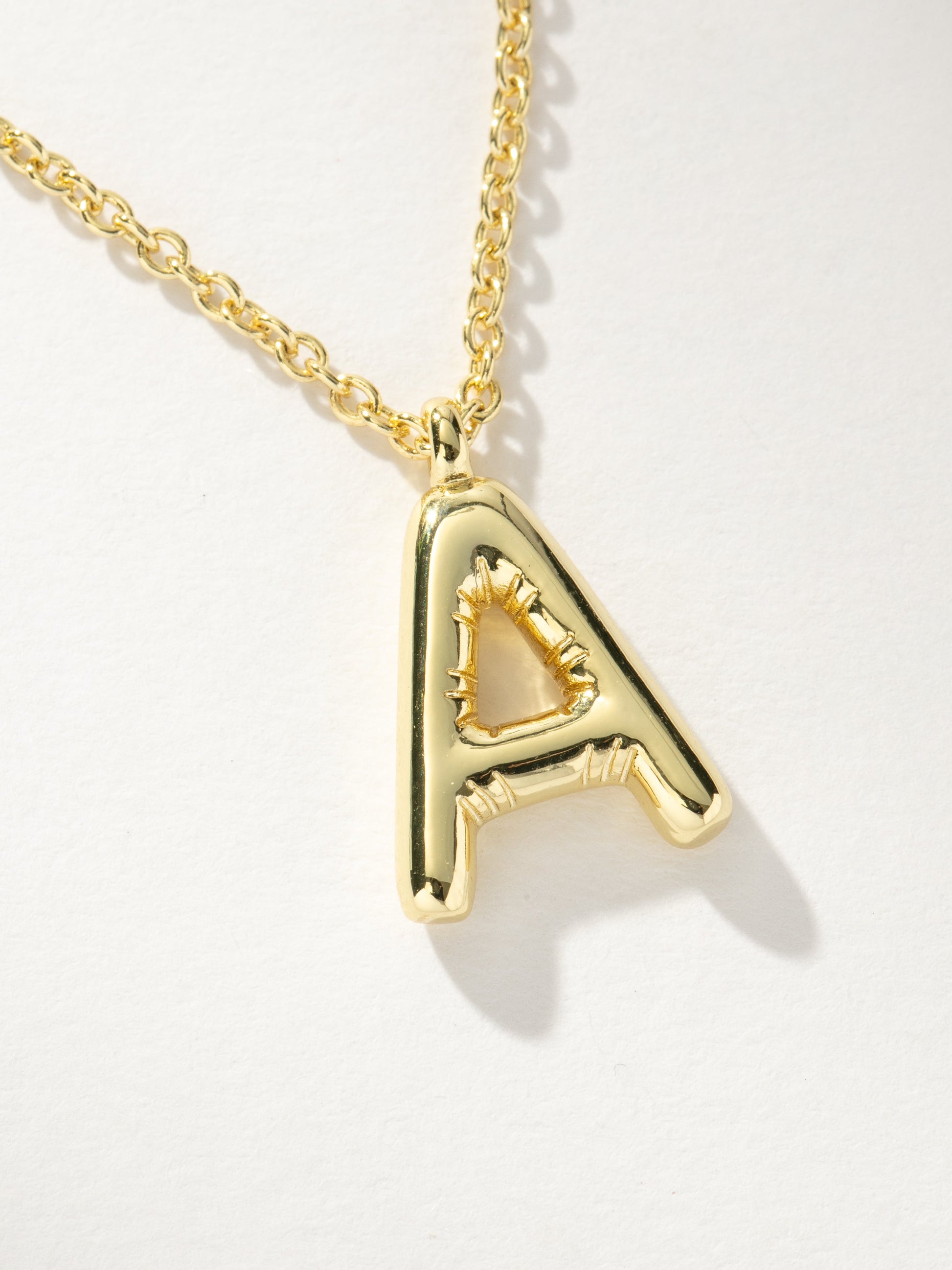 Bubble Letter Necklace | Gold A | Product Image | Uncommon James