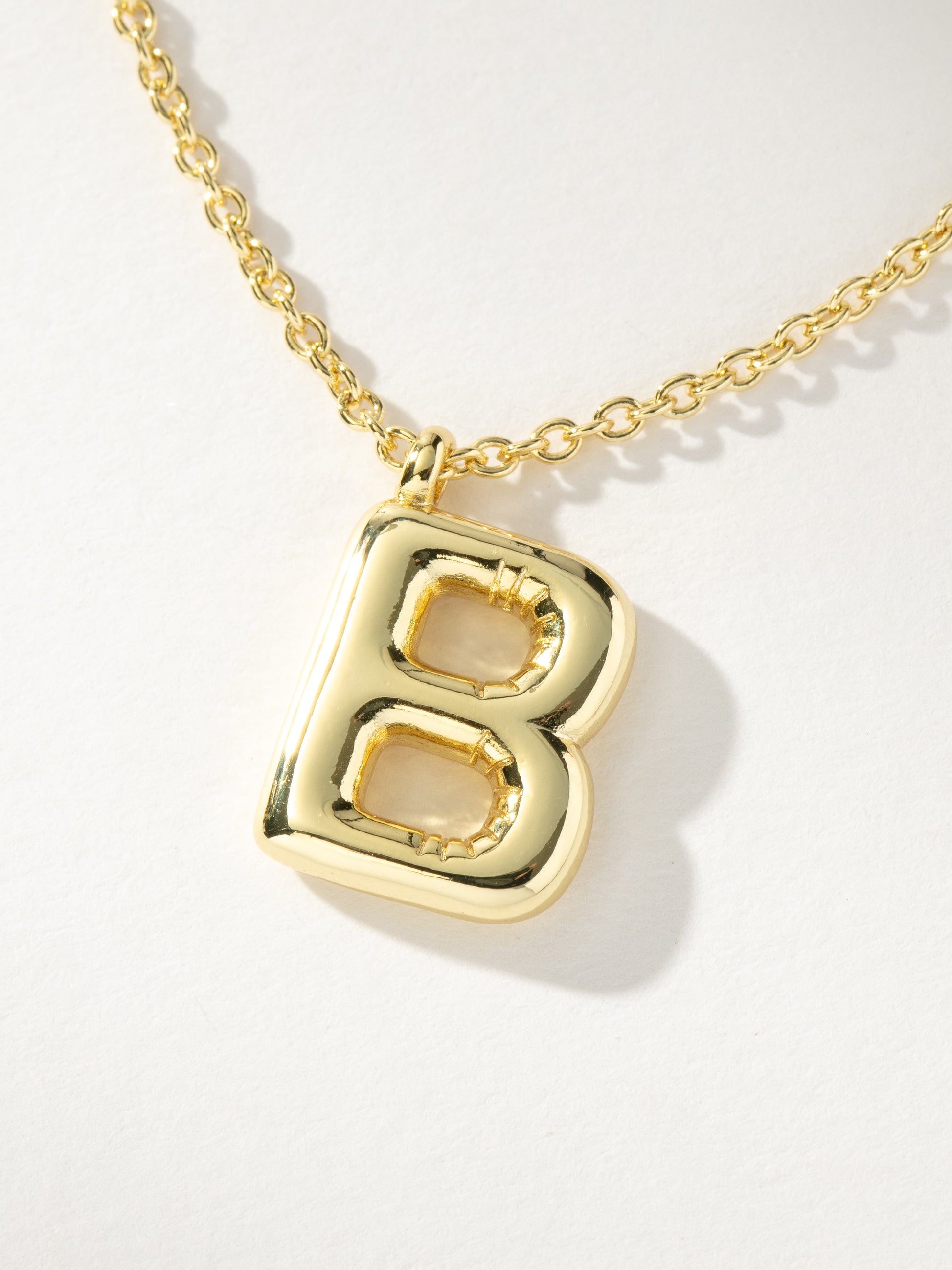 Bubble Letter Necklace | Gold B | Product Image | Uncommon James