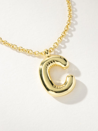 ["Bubble Letter Necklace ", " Gold C ", " Product Image ", " Uncommon James"]