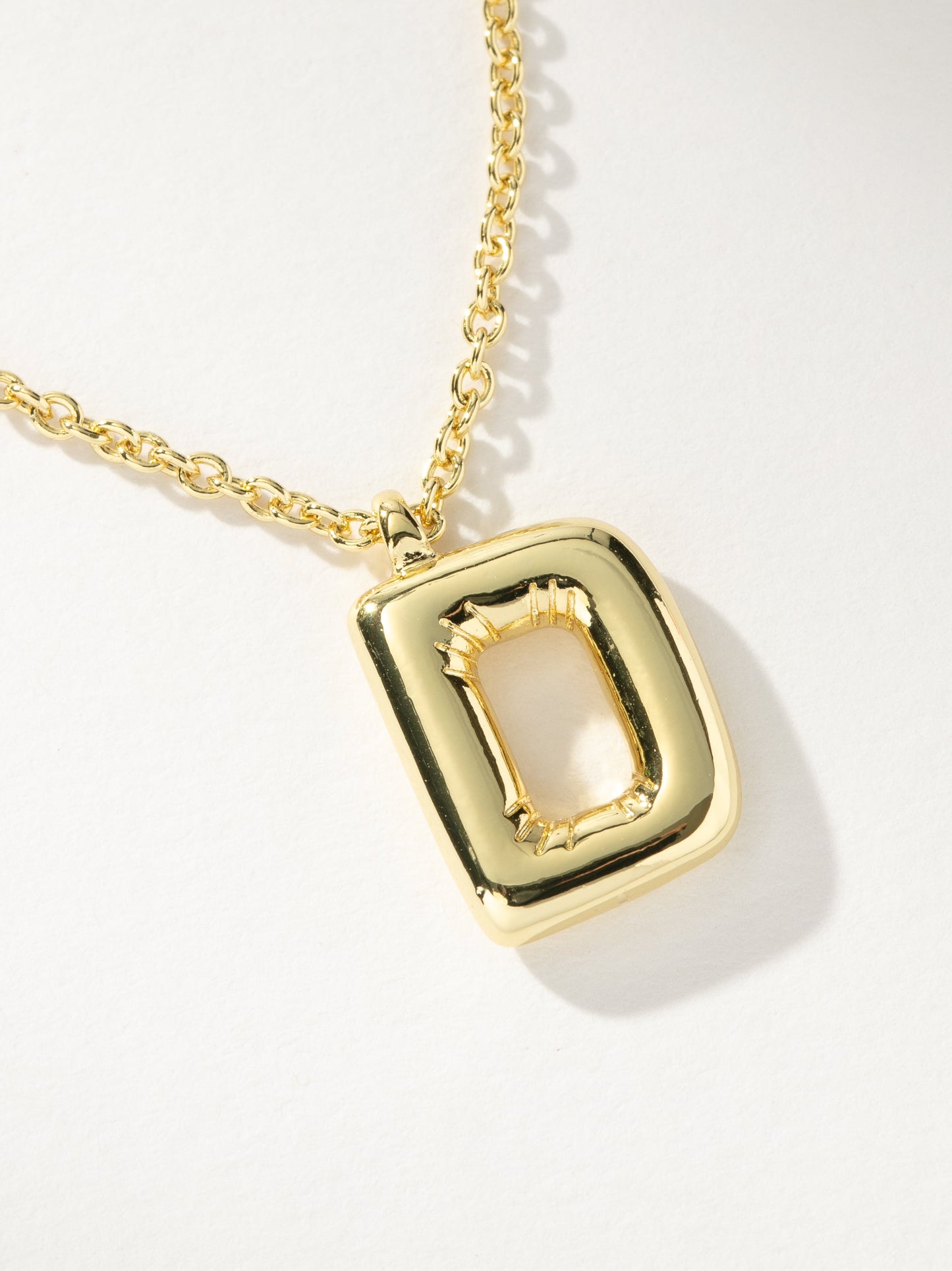 Bubble Letter Necklace | Gold D | Product Image | Uncommon James