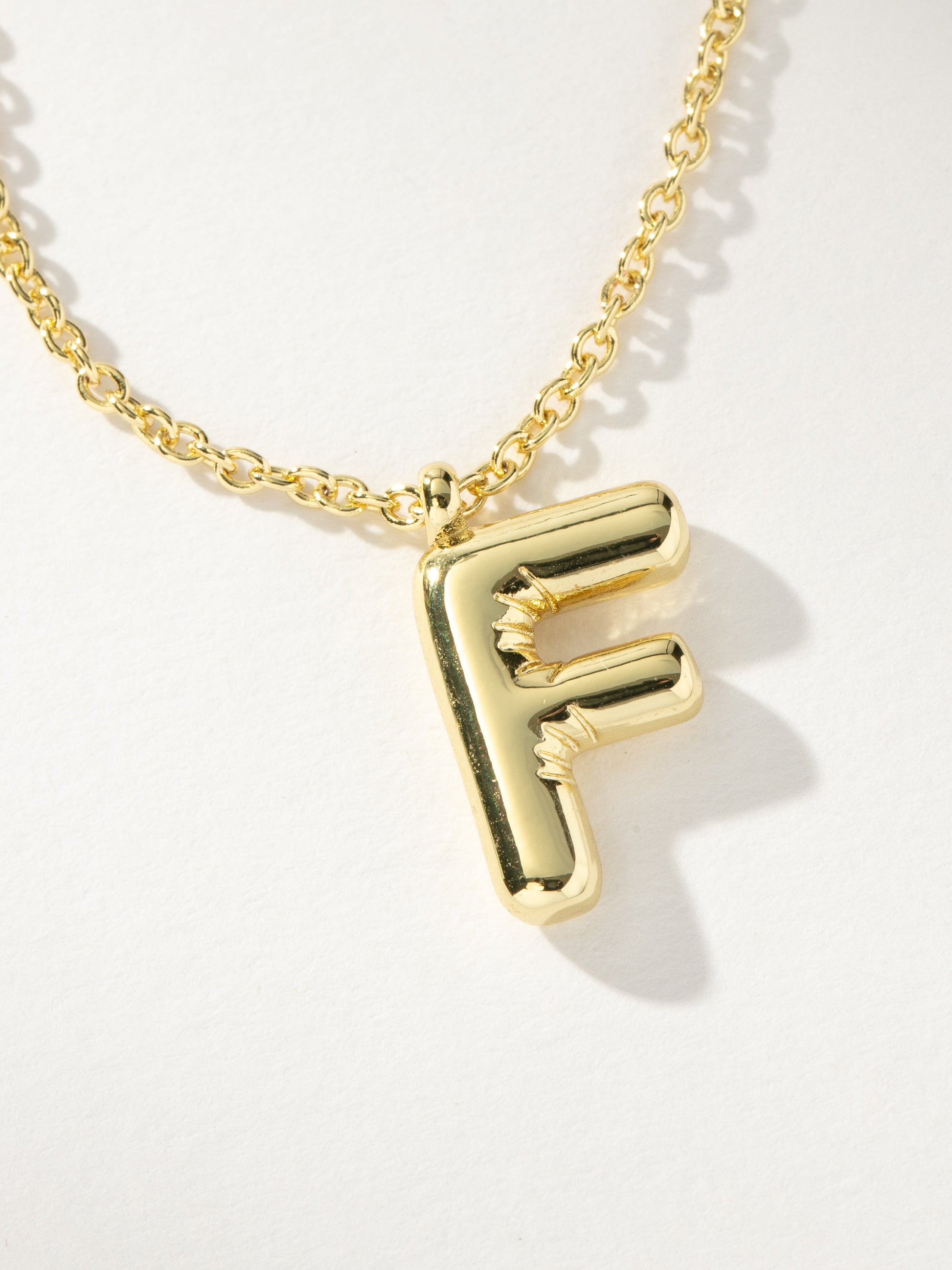 Bubble Letter Necklace | Gold F | Product Image | Uncommon James