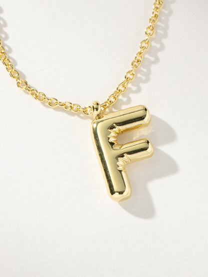 ["Bubble Letter Necklace ", " Gold F ", " Product Image ", " Uncommon James"]