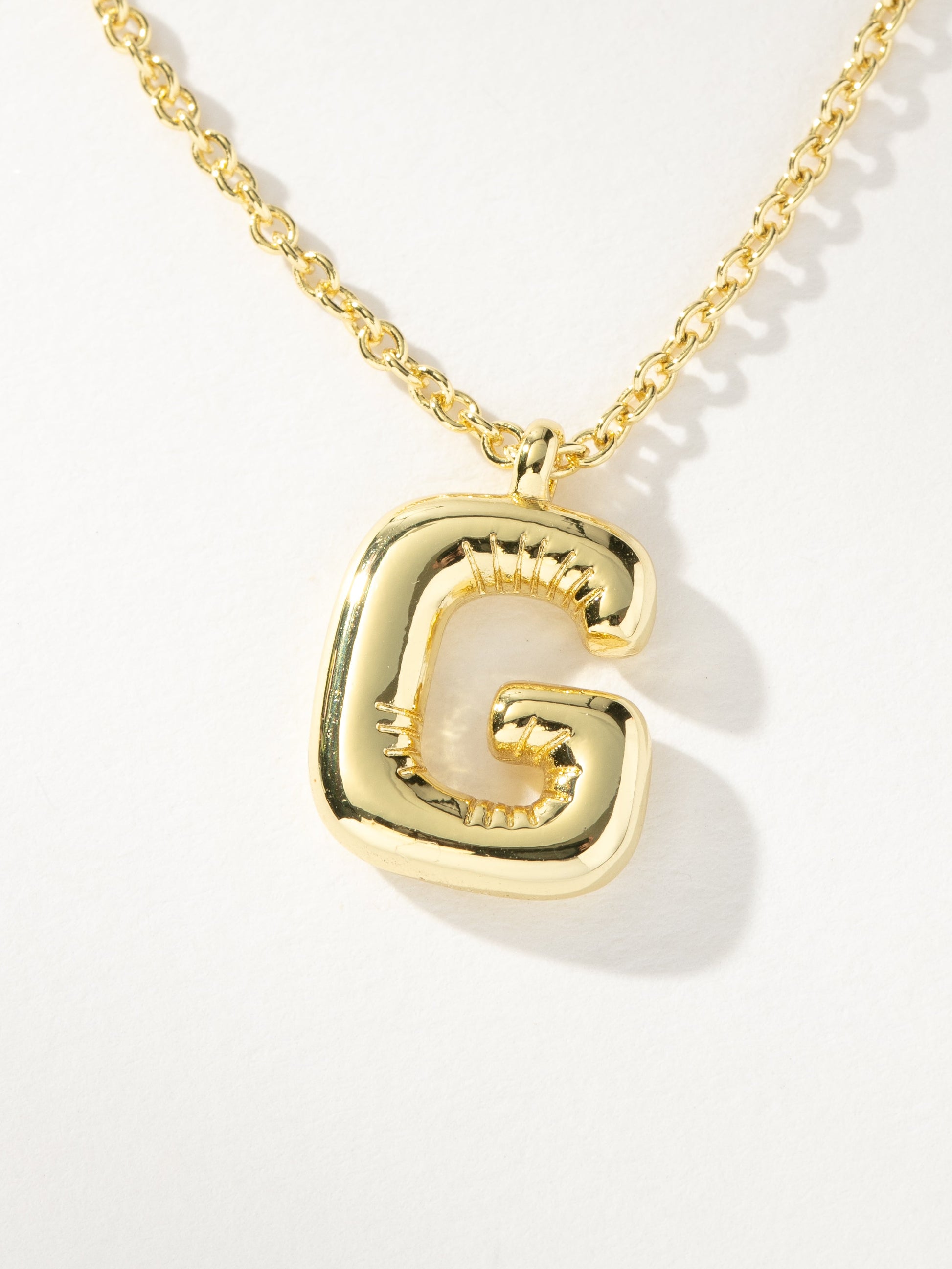 Bubble Letter Necklace | Gold G | Product Image | Uncommon James