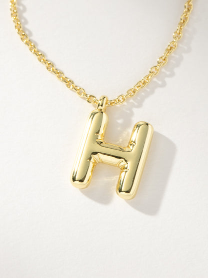 ["Bubble Letter Necklace ", " Gold H ", " Product Image ", " Uncommon James"]