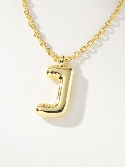 ["Bubble Letter Necklace ", " Gold J ", " Product Image ", " Uncommon James"]