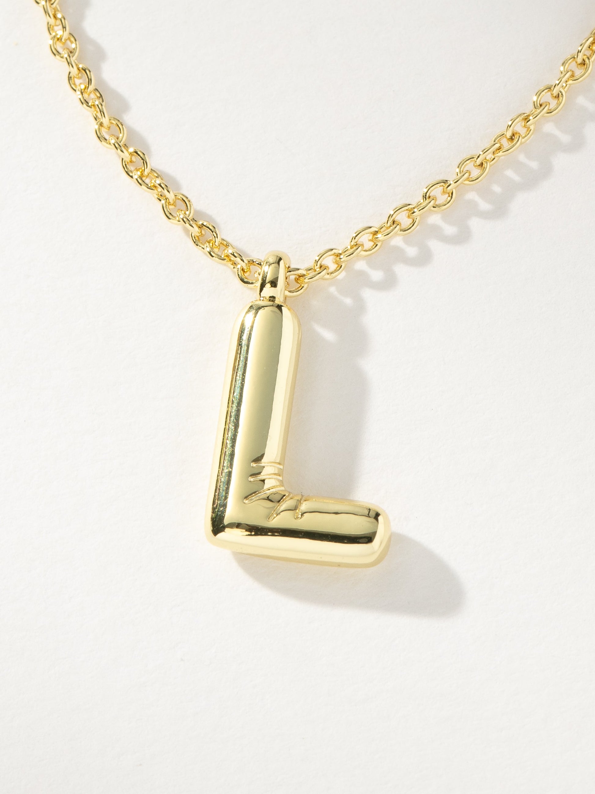Bubble Letter Necklace | Gold L | Product Image | Uncommon James