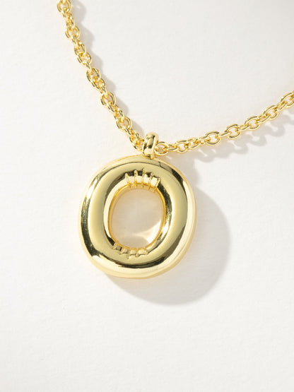 ["Bubble Letter Necklace ", " Gold O ", " Product Image ", " Uncommon James"]