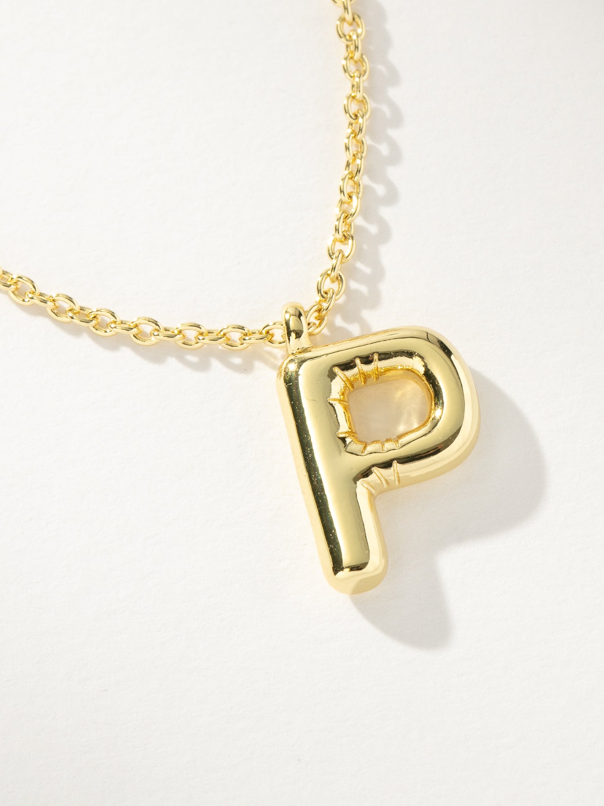 Bubble Letter Necklace | Gold P | Product Image | Uncommon James