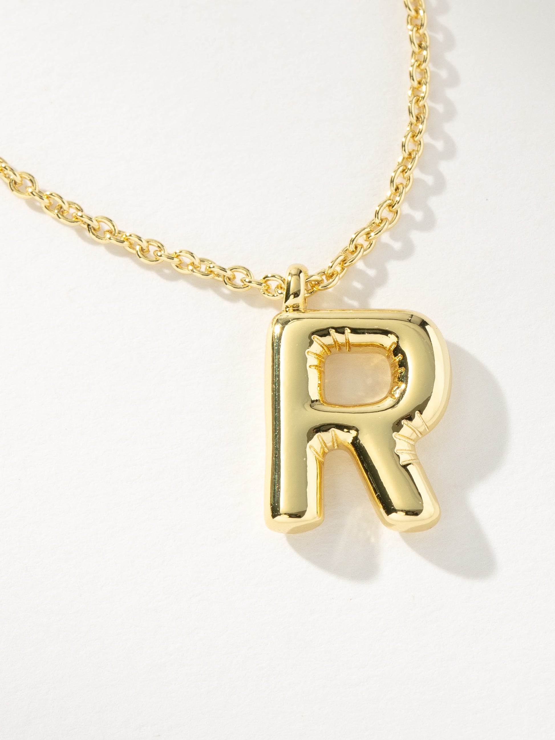 Bubble Letter Necklace | Gold R | Product Image | Uncommon James