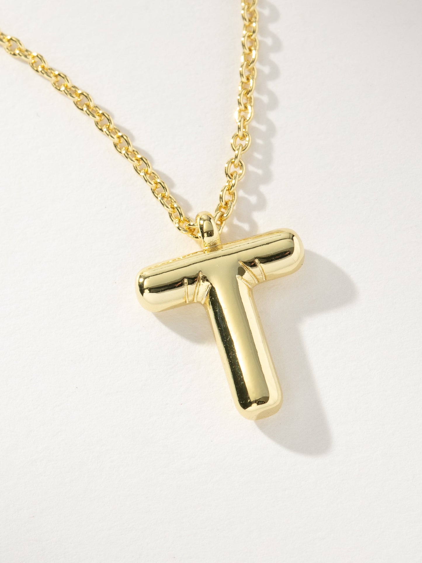 Bubble Letter Necklace | Gold T | Product Image | Uncommon James