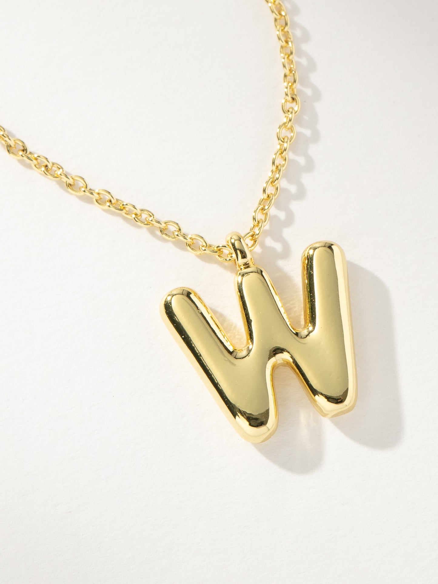 Bubble Letter Necklace | Gold W | Product Image | Uncommon James