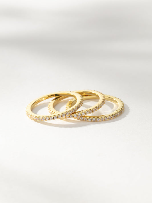 High Shine Ring Stack (Set of 3) | Gold | Model Image | Uncommon James
