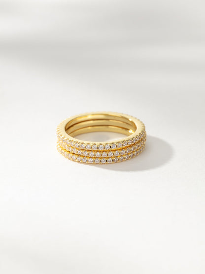 ["High Shine Ring Stack (Set of 3) ", " Gold ", " Product Image ", " Uncommon James"]