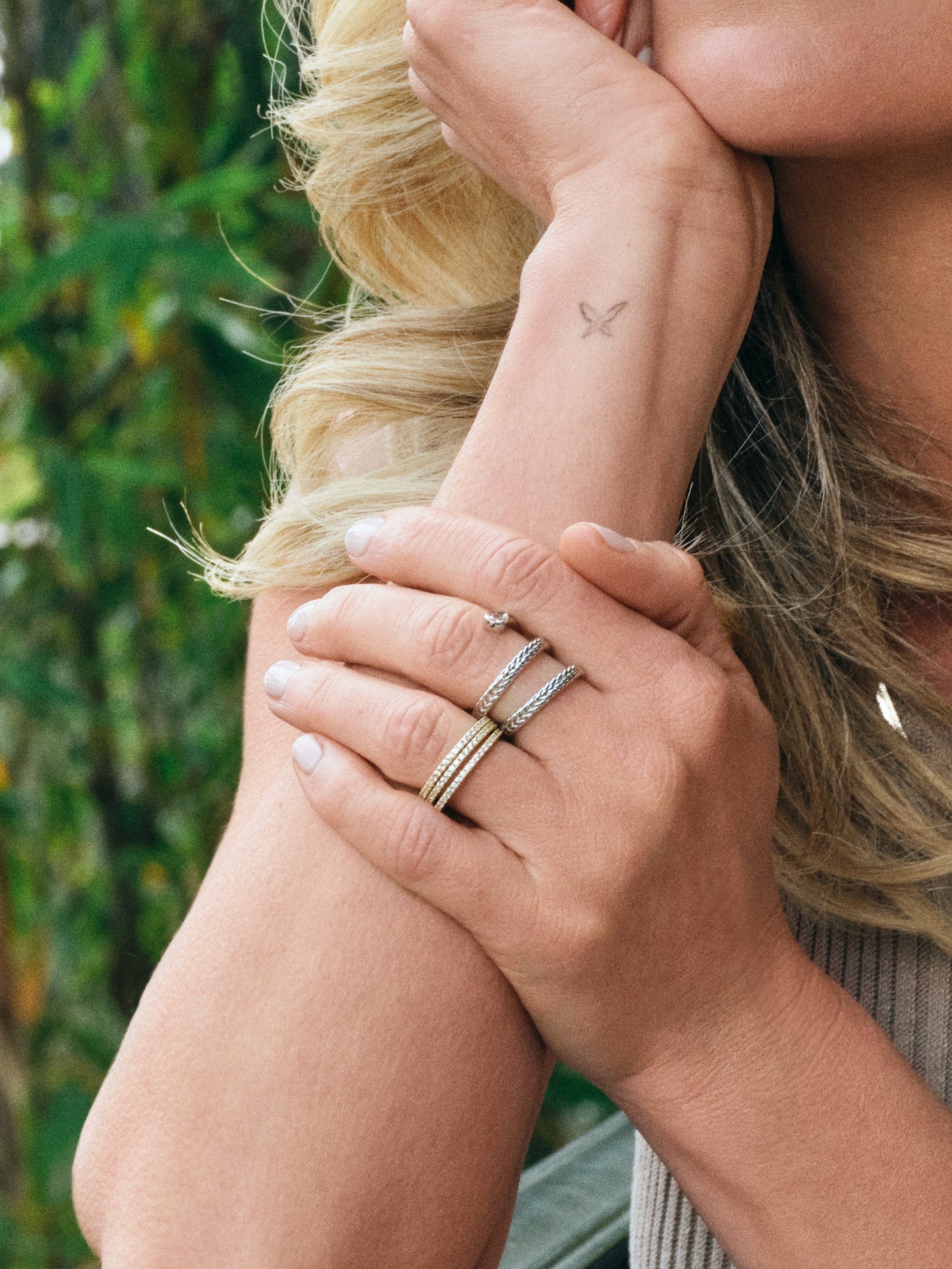 High Shine Ring Stack (Set of 3) | Gold | Campaign Image | Uncommon James